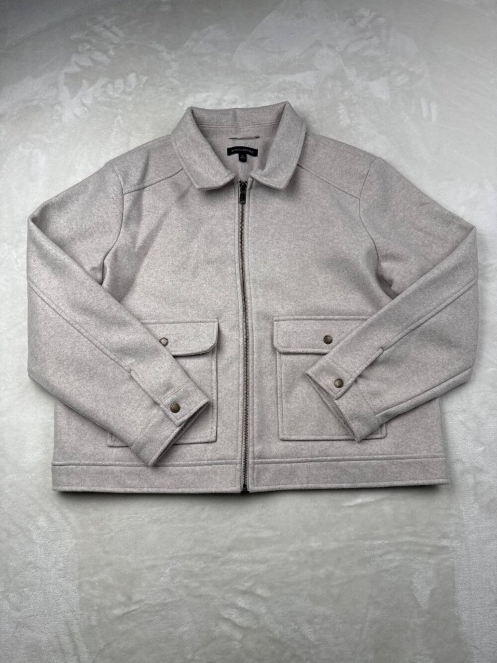 Banana Republic Womens Light Gray Wool-Blend Zip-Up Jacket XL